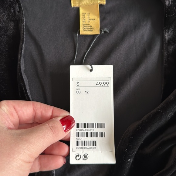 NEW- H&M Gold Label Velvet Dress - Picture 5 of 11